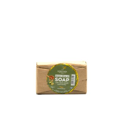 GREEN OLIVE OIL SOAP WITH OLIVE SEEDS & HONEY